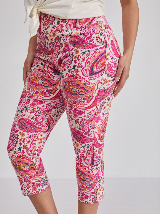 Pantalón capri estampado Fucsia Oscuro image number null