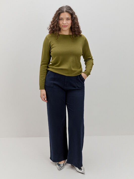 JERSEY CUELLO REDONDO Oliva image number null