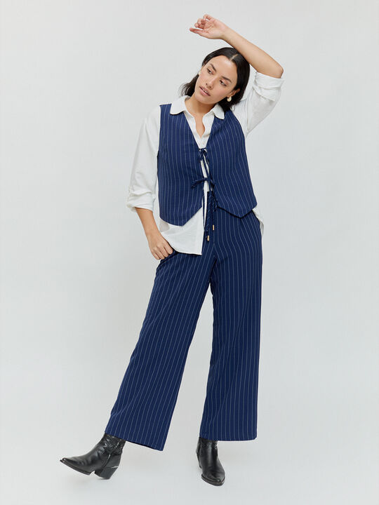PANTALON ANCHO FLUIDO Azul Noche image number null