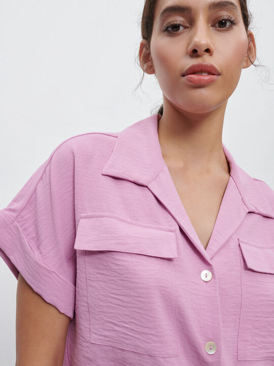 BLUSA MANGA CORTA Violeta vintage image number null