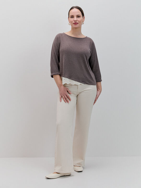 JERSEY PUNTILLA BAJO ASIM&Eacute;TRICA Marron image number null