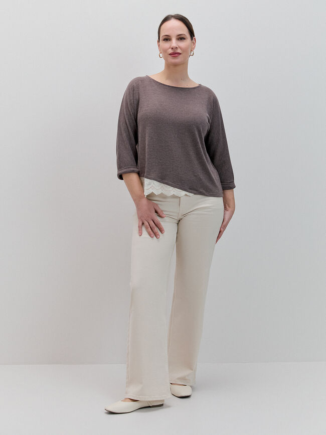 JERSEY PUNTILLA BAJO ASIM&Eacute;TRICA Marron