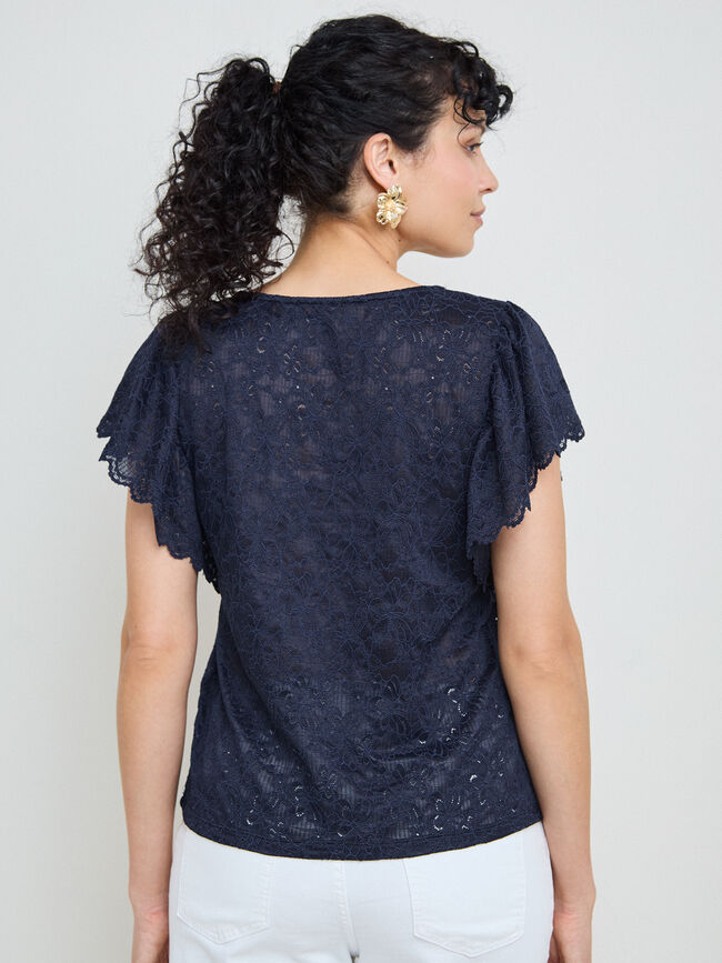 CAMISETA BLONDA MANGA VUELO Azul Marino