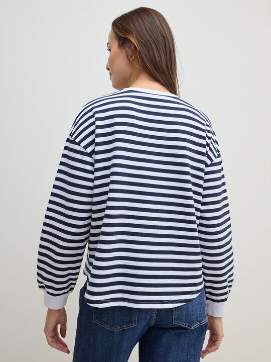 SUDADERA TECKEL RAYAS Azul Marino image number null