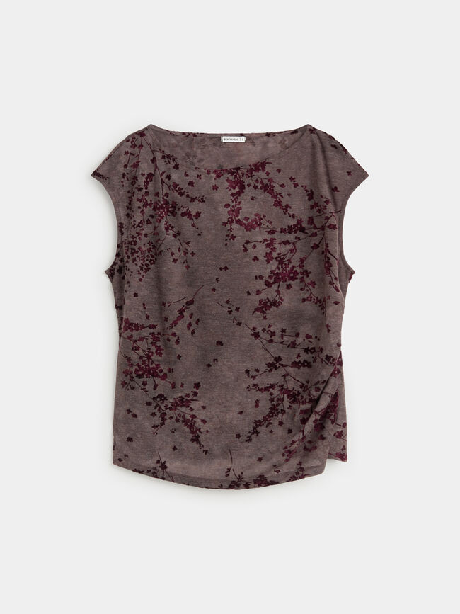 CAMISETA LANOSO FLOCK ASIM&Eacute;TRICA Berenjena