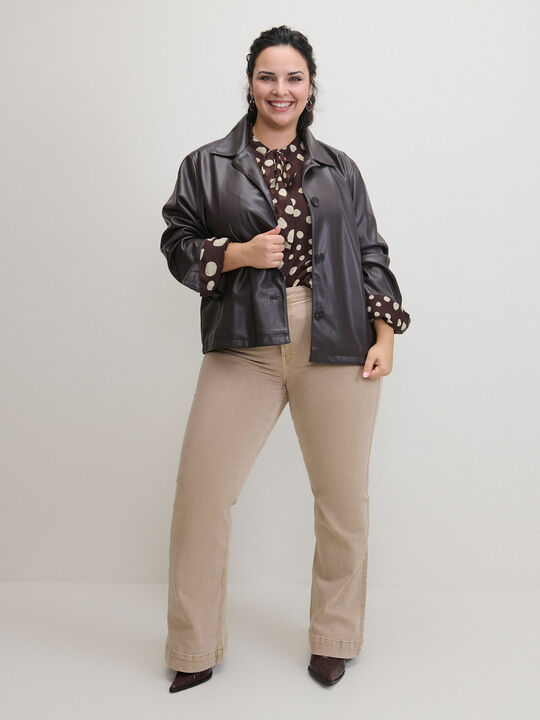 CHAQUETA POLIPIEL BOLSILLOS Marron Oscuro image number null