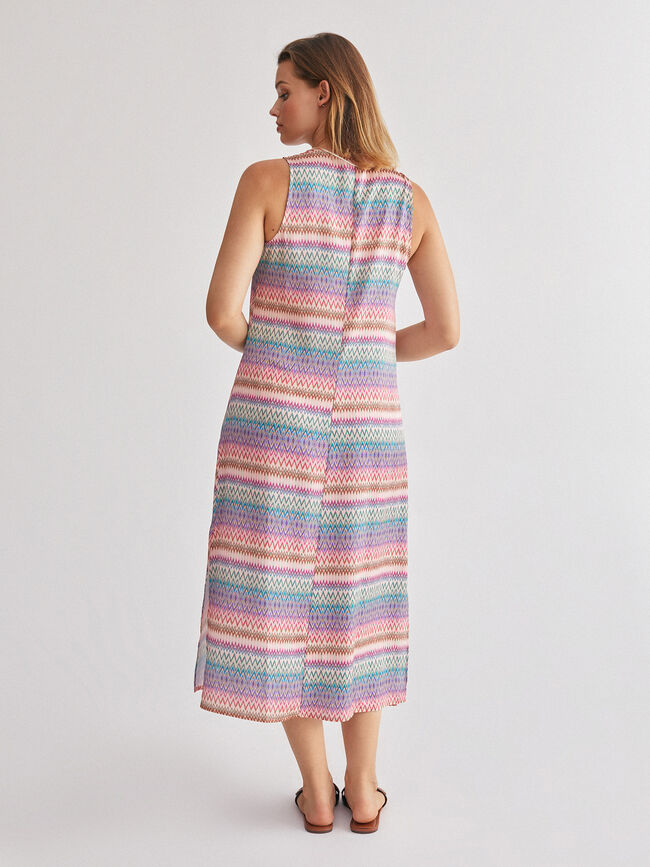 Vestido goma escote Crudo