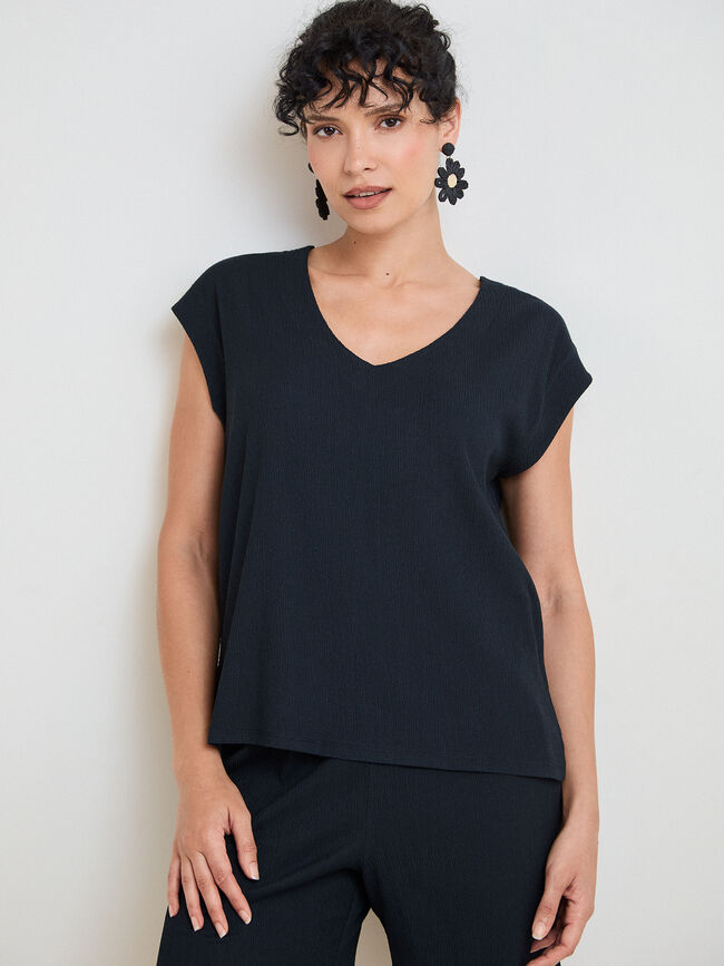 CAMISETA TEXTURA ESTAMPADA Negro