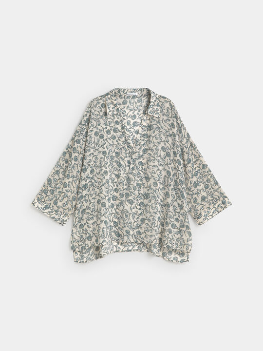 camisa manga volumen Dusty Blue image number null