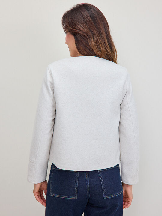 CHAQUETA CUELLO REDONDO Crudo image number null