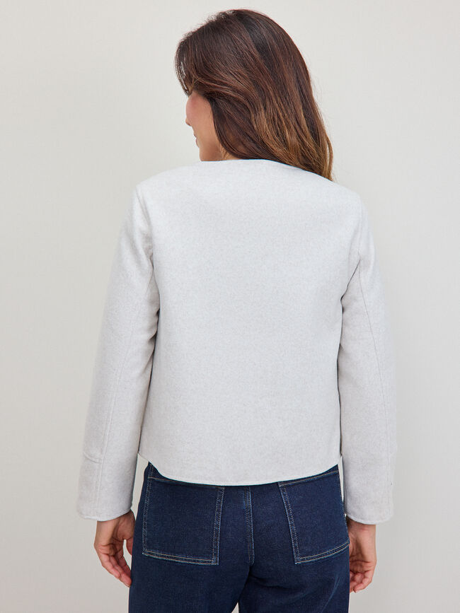 CHAQUETA CUELLO REDONDO Crudo