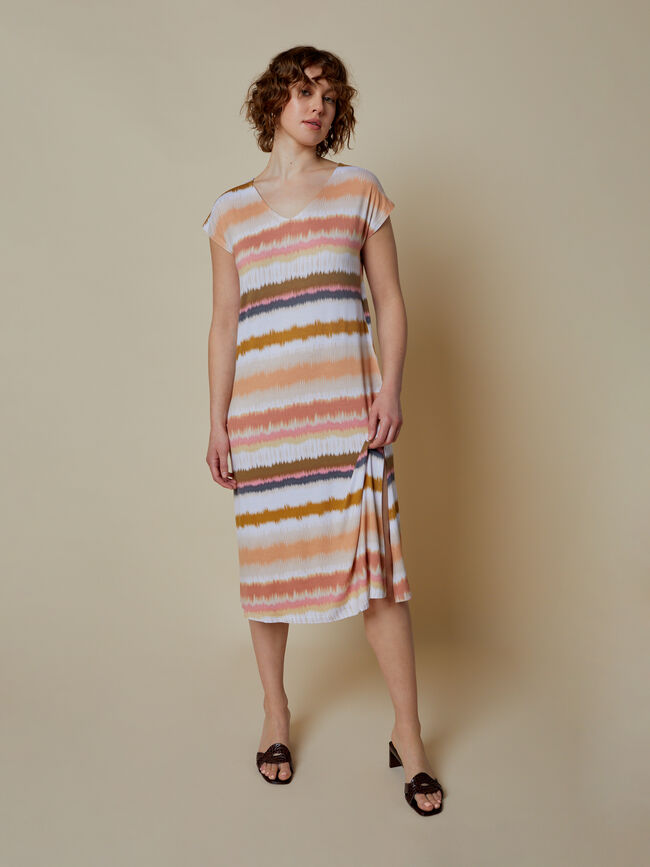 vestido midi estampado tie-dye Estampado 1