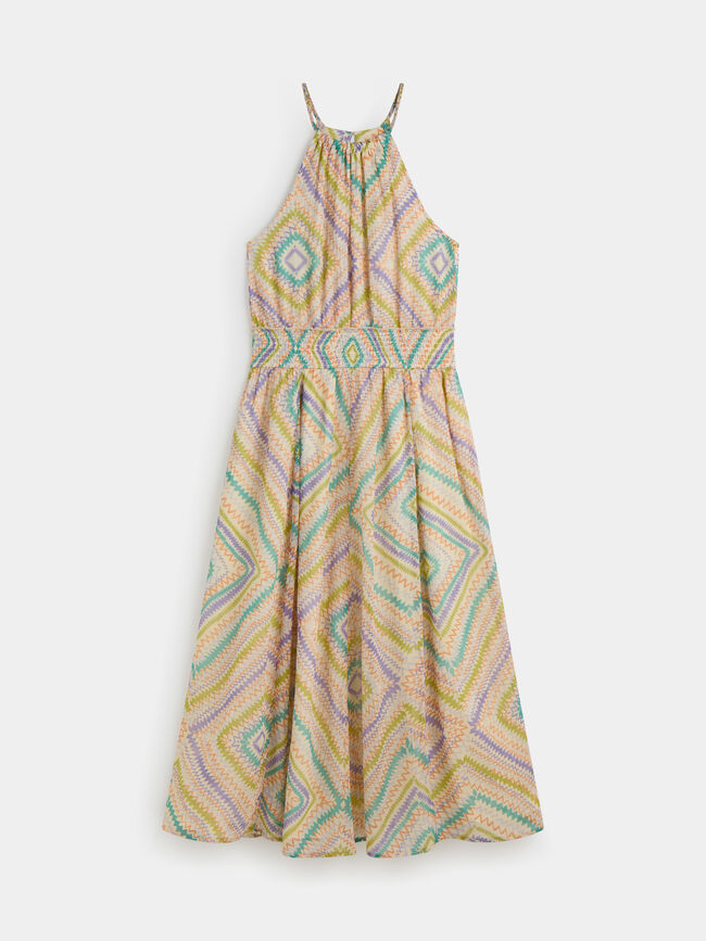 VESTIDO GASA ESTAMPADO Crudo