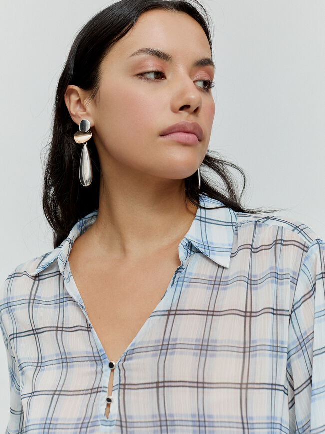 camisa cuadros Blanco Optico