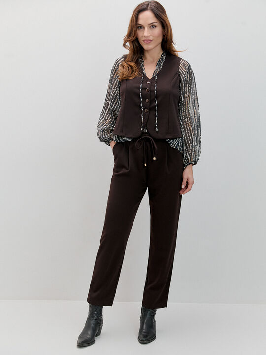 PANTALON LAZADA Marron chocolat image number null