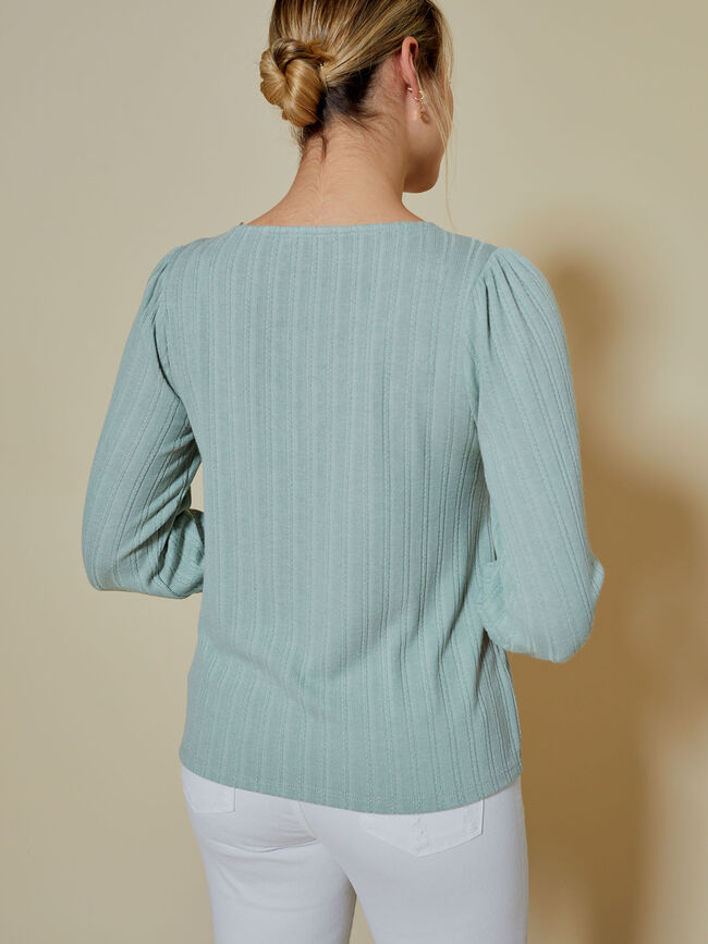CAMISETA fluida encaje Perla Verdoso