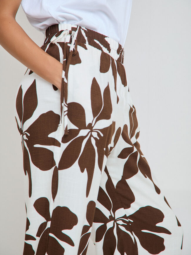 PANTALON ESTAMPADO Marron Oscuro