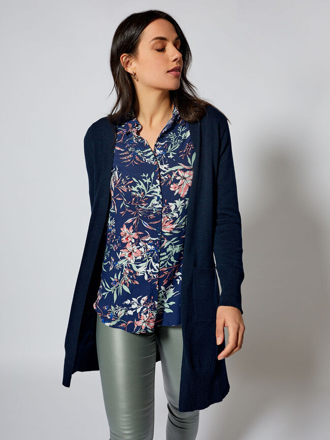 blusa visco print marino claro