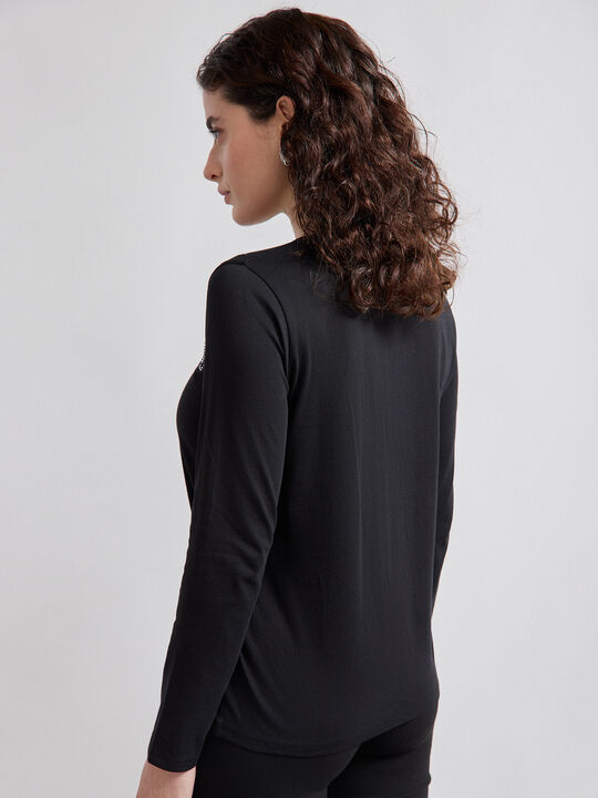 CAMISETA POSICIONAL FLOR Negro image number null