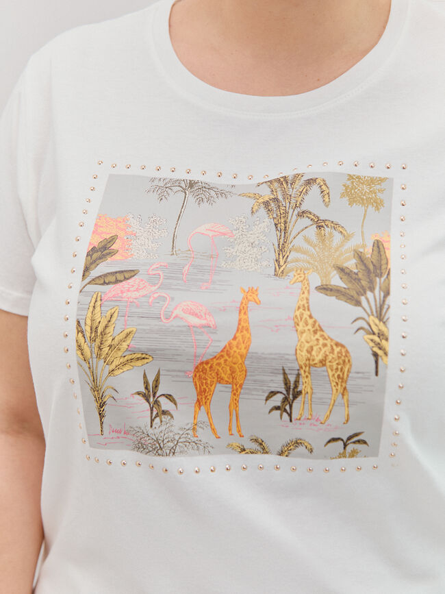 CAMISETA SAFARI BRILLANTE Blanco Hueso