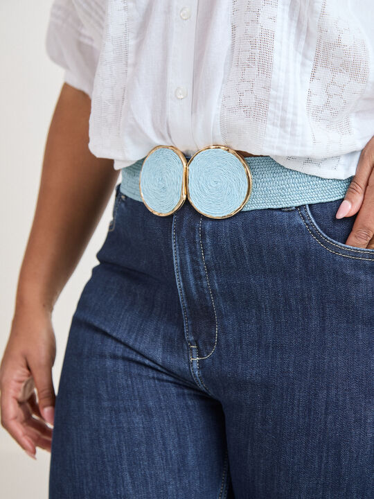 CINTURON RAFIA COLOR Azul Brillante image number null