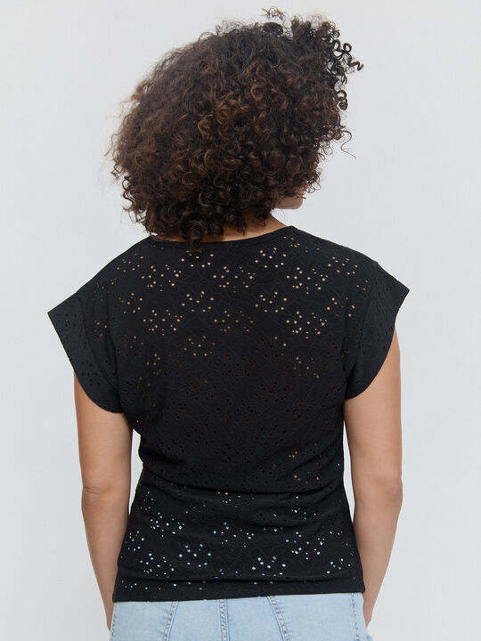 CAMISETA  PLIEGUES Negro image number null