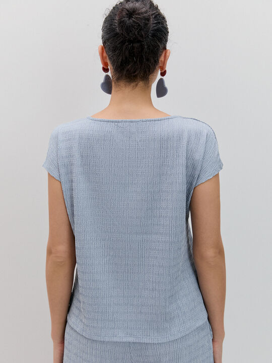 CAMISETA CRINKLE AZUL Azul Chambray image number null