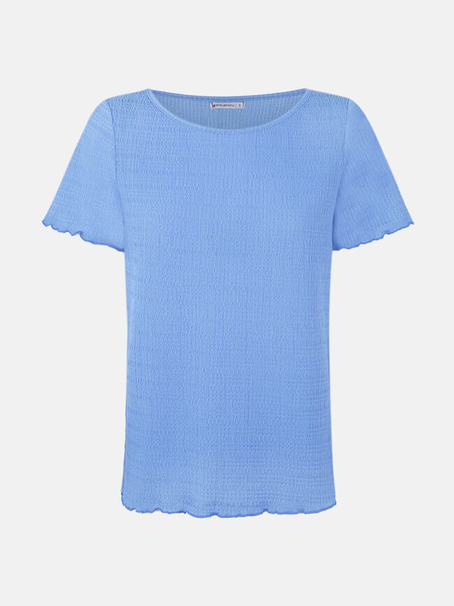 camiseta básica plisada Azulon