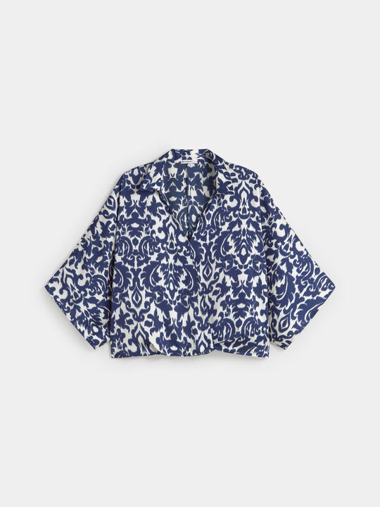 camisa japonesa Azul Marino image number null