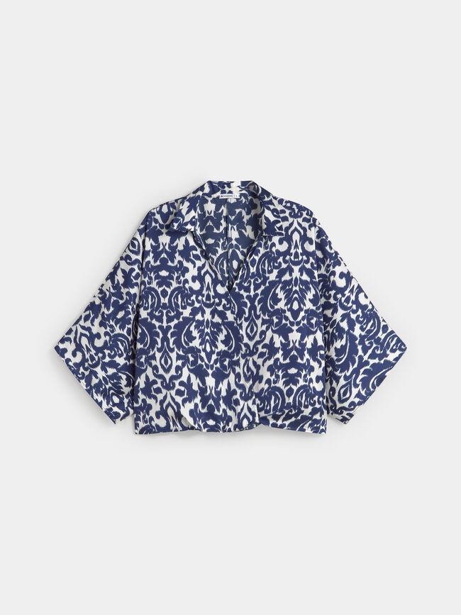 camisa japonesa Azul Marino