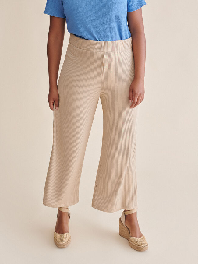 pantalón canalé ancho Piedra oscuro