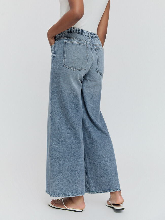 SUPER WIDE LEG GOMA Mid blue