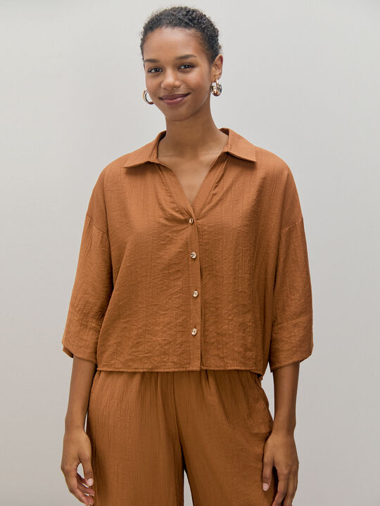 camisa ancha Marron viejo image number null