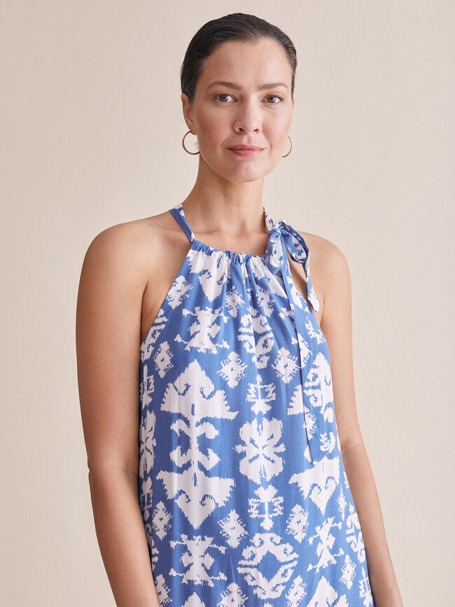 Vestido halter aberturas laterales Azulon
