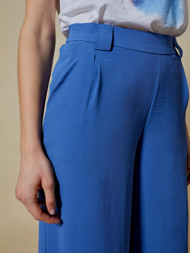 Pantalón culotte fluido Azul Ceruleo