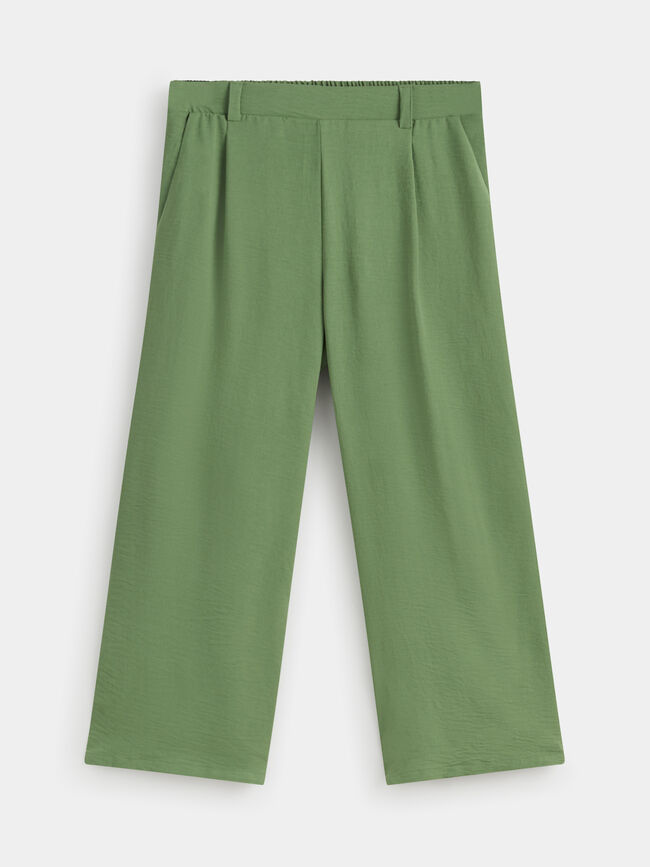 Pantalón culotte fluido Verde Viridian
