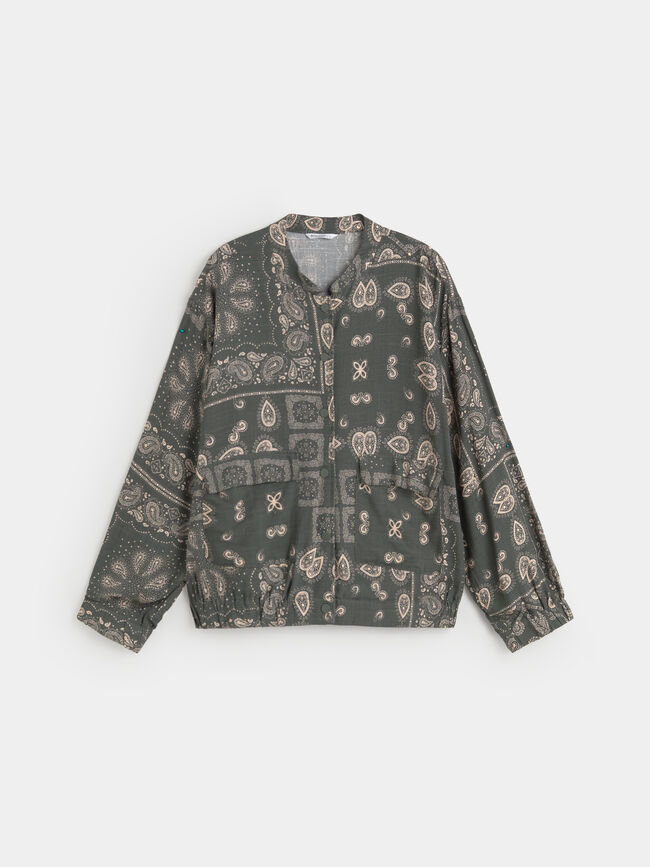 BOMBER ESTAMPADO ANIMAL Crudo
