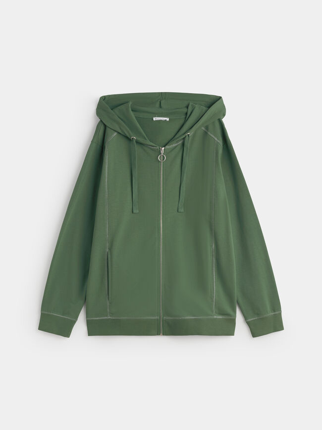 SUDADERA DETALLE BRILLO Verde Viridian