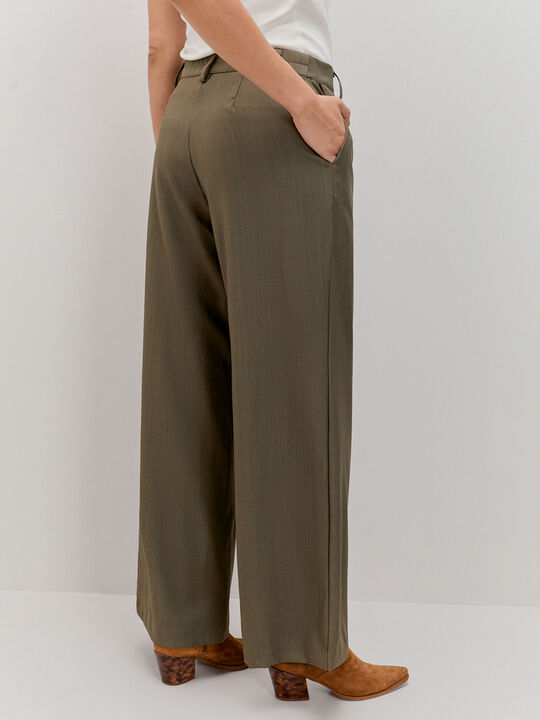 PANTALON VESTIR PINZAS Kaki image number null