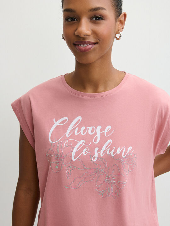 CAMISETA FLORES BRILLANTES Maquillaje Oscu image number null