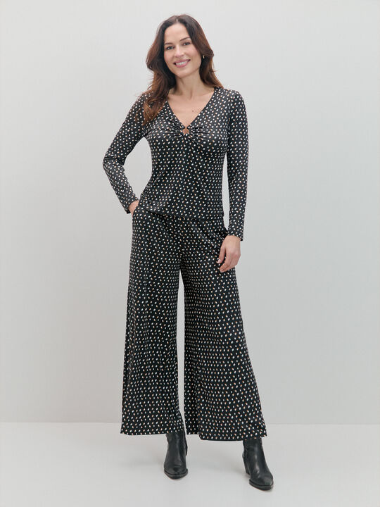 PANTALON EVASEE Estampado 1 image number null