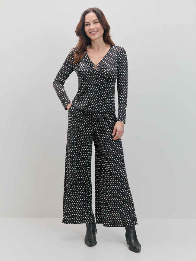 PANTALON EVASEE Estampado 1