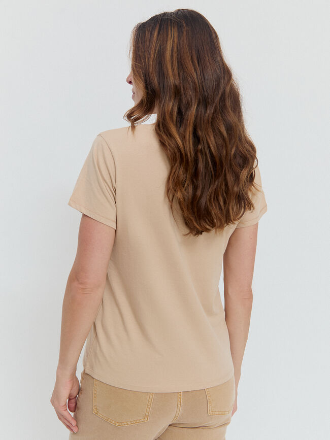 CAMISETA POSICIONAL FLORES Beige
