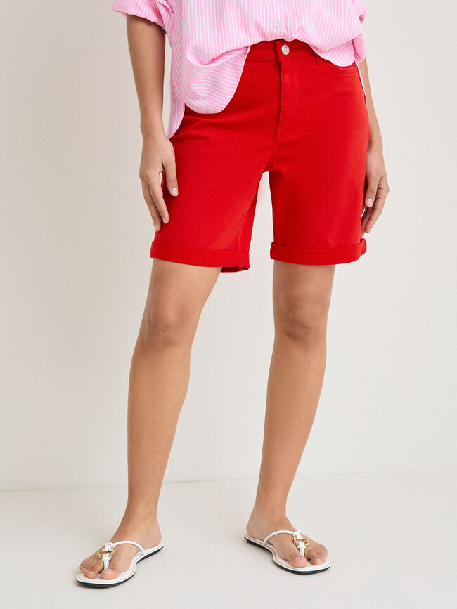 BERMUDA VAQUERA BASICA Rojo