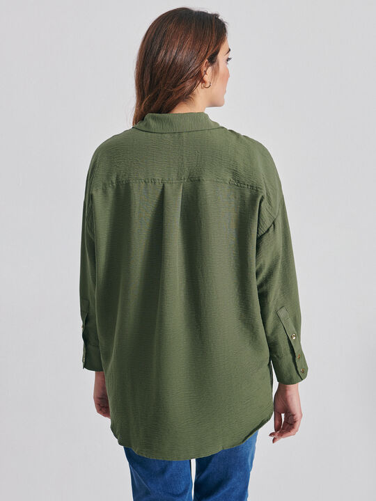 BLUSA CAMISERA Kaki image number null