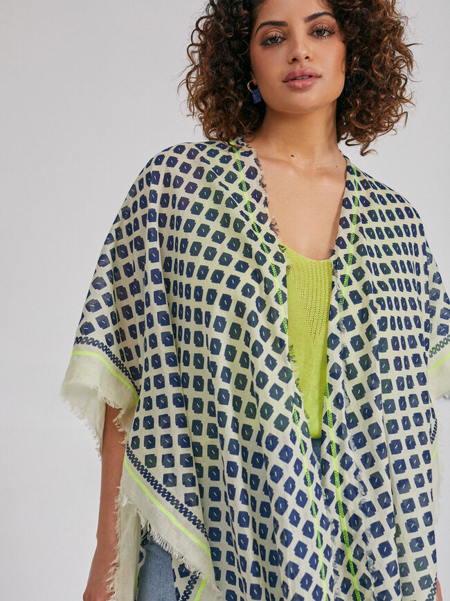 Caftán estampado geométrico Estampado 1