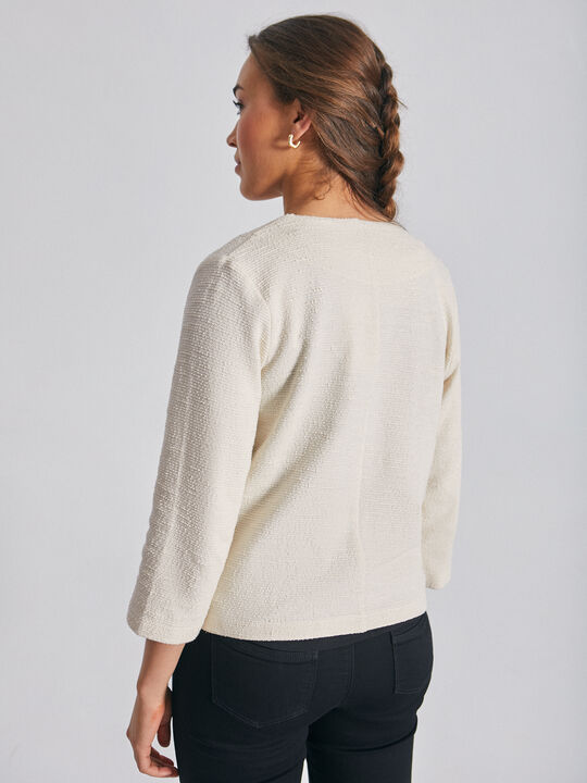 CHAQUETA FLECOS Blanco Hueso image number null