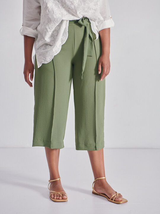 pantalón culotte cinturón Kaki image number null