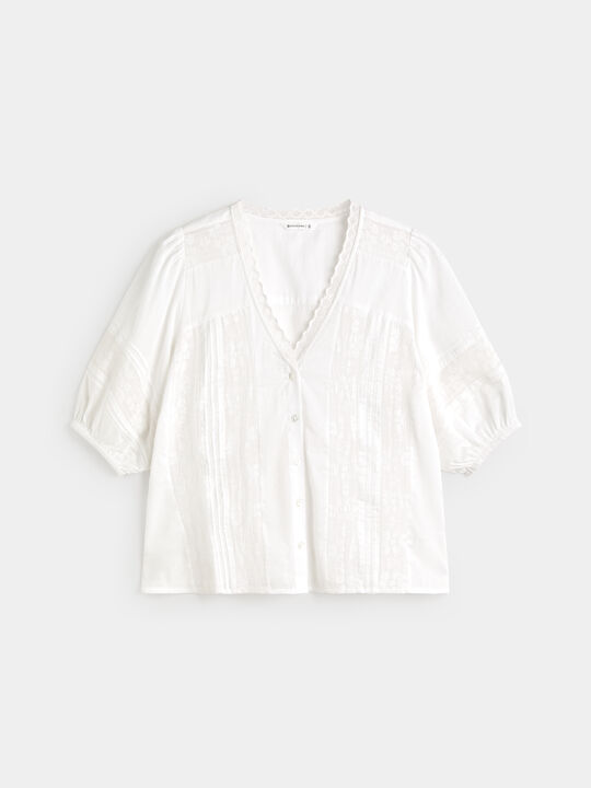 BLUSA DETALLE ENTREDOSES Blanco Optico image number null