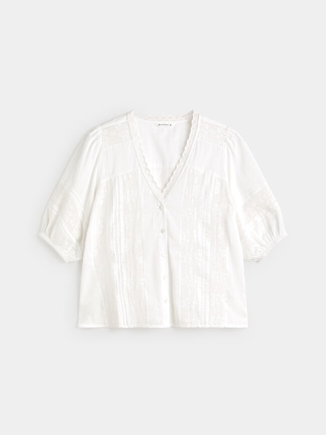 BLUSA DETALLE ENTREDOSES Blanco Optico